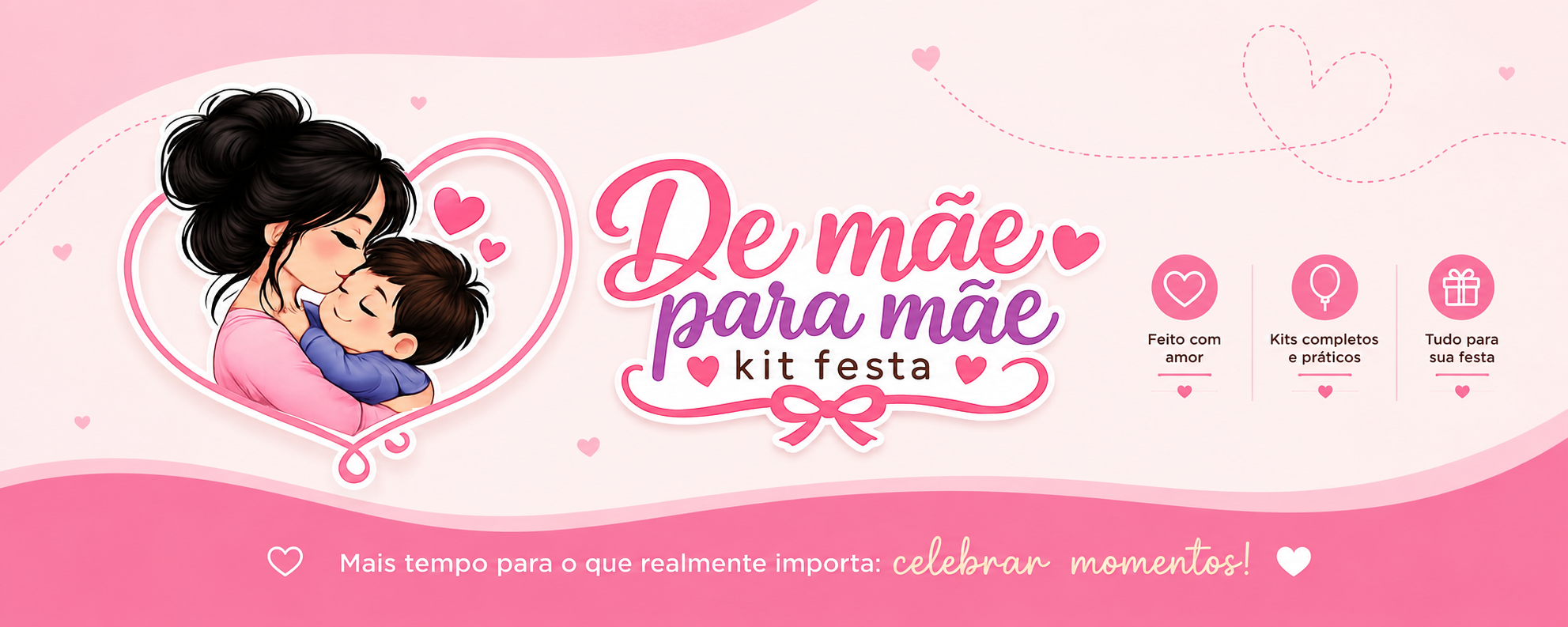 De Mãe Para Mãe - Kit Festa. Mais tempo para o que realmente importa: celebrar momentos!
